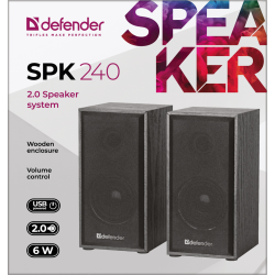 GŁOŚNIKI DEFENDER SPK-240 6W 2.0 DREWNIANE USB