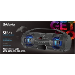 GŁOŚNIK DEFENDER G104 BLUETOOTH 12W LED/BT/FM/TF/USB/TW