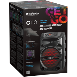 GŁOŚNIK DEFENDER G110 BLUETOOTH 12W LED/BT/FM/TF/USB/AUX