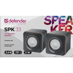 GŁOŚNIKI DEFENDER SPK-33 2.0 5W USB CZARNO-POMARAŃCZOWE