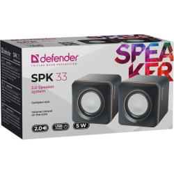 GŁOŚNIKI DEFENDER SPK-33 2.0 5W USB CZARNO-POMARAŃCZOWE