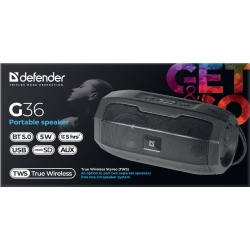 GŁOŚNIK DEFENDER G36 BLUETOOTH 5W FM/USB/TF/AUX