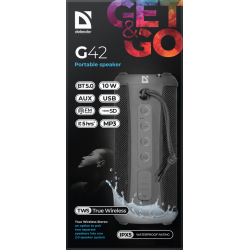 GŁOŚNIK DEFENDER G42 BLUETOOTH 10W WODOODPORNY BT/FM/USB/TF/AUX/IPX5