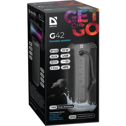 GŁOŚNIK DEFENDER G42 BLUETOOTH 10W WODOODPORNY BT/FM/USB/TF/AUX/IPX5