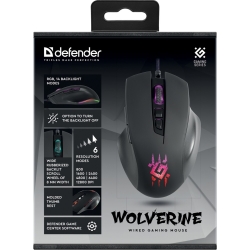 MYSZ DEFENDER GM-700L WOLVERINE RGB OPTIC 12800dpi 7P