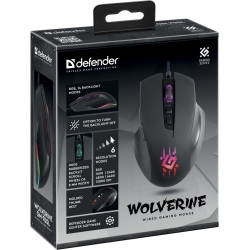 MYSZ DEFENDER GM-700L WOLVERINE RGB OPTIC 12800dpi 7P