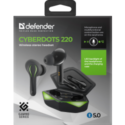 SŁUCHAWKI DEFENDER BLUETOOTH CYBERDOTS 220 GAMING CZARNE