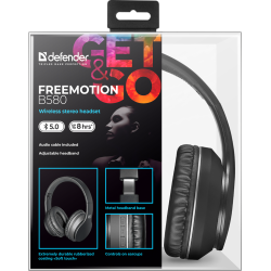 SŁUCHAWKI DEFENDER BLUETOOTH FREEMOTION B580 CZARNE