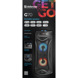 GŁOŚNIK DEFENDER G70 BLUETOOTH 12W BT/FM/TF/MIC LIGHTS