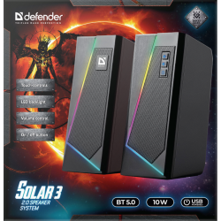 GŁOŚNIKI DEFENDER SOLAR 3 2.0 BLUETOOTH 10W LED USB