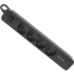 LISTWA DEFENDER SFS 135 4G+3xUSB 5.0m CZARNA