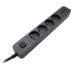 LISTWA DEFENDER SFS 135 4G+3xUSB 5.0m CZARNA