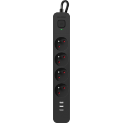 LISTWA DEFENDER SFS 135 4G+3xUSB 5.0m CZARNA