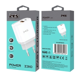 ŁADOWARKA MS POWER Z310 20W PD QC 3.0 C+USB BIAŁA