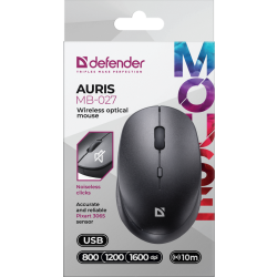 MYSZ DEFENDER AURIS MB-027 RF SILENT CZARNA OPTICAL