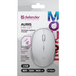 MYSZ DEFENDER AURIS MB-027 RF SILENT BIAŁA OPTICAL