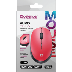 MYSZ DEFENDER AURIS MB-027 RF SILENT CZERWONA OPTICAL