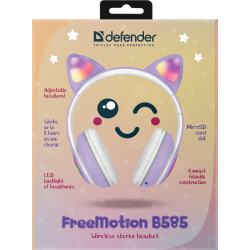 SŁUCHAWKI DEFENDER BLUETOOTH FREEMOTION B585 LED LILAC