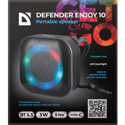 GŁOŚNIK DEFENDER ENJOY 10 BLUETOOTH CZARNY