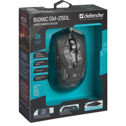 MYSZ DEFENDER BIONIC GM-250L 3200DPI 6P + PODKŁADKA + GRA