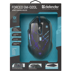 MYSZ DEFENDER FORCED GM-020L 3200DPI 6P + PODKŁADKA + GRA