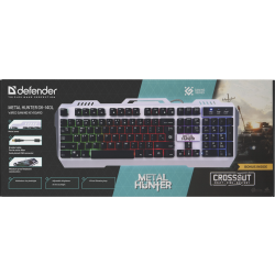 KLAWIATURA DEFENDER METAL HUNTER GK-140L PODŚWIETLANA GAMING