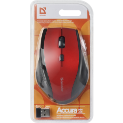 MYSZ DEFENDER ACCURA MM-365 RF CZERWONA OPTICAL 1600DPI 6P