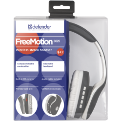 SŁUCHAWKI DEFENDER BLUETOOTH FREEMOTION B525 SZARO-BIAŁE MP3 PLAYER