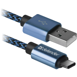 KABEL DEFENDER USB AM-TYPE C 1,0m 2.1A NIEBIESKI