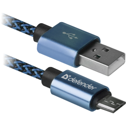 KABEL DEFENDER USB AM-MICRO BM 1.0m 2.1A NIEBIESKI