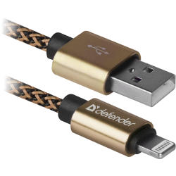 KABEL DEFENDER USB-LIGHTNING 1,0m 2.1A ZŁOTY