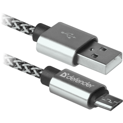 KABEL DEFENDER USB AM-MICRO BM 1.0m 2.1A BIAŁY