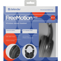 SŁUCHAWKI DEFENDER BLUETOOTH FREEMOTION B551 CZARNE